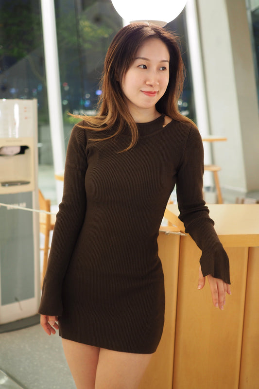 假兩件針織連身裙