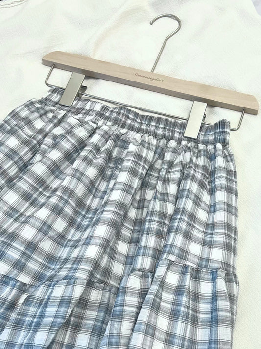 輕柔格仔蛋糕長裙