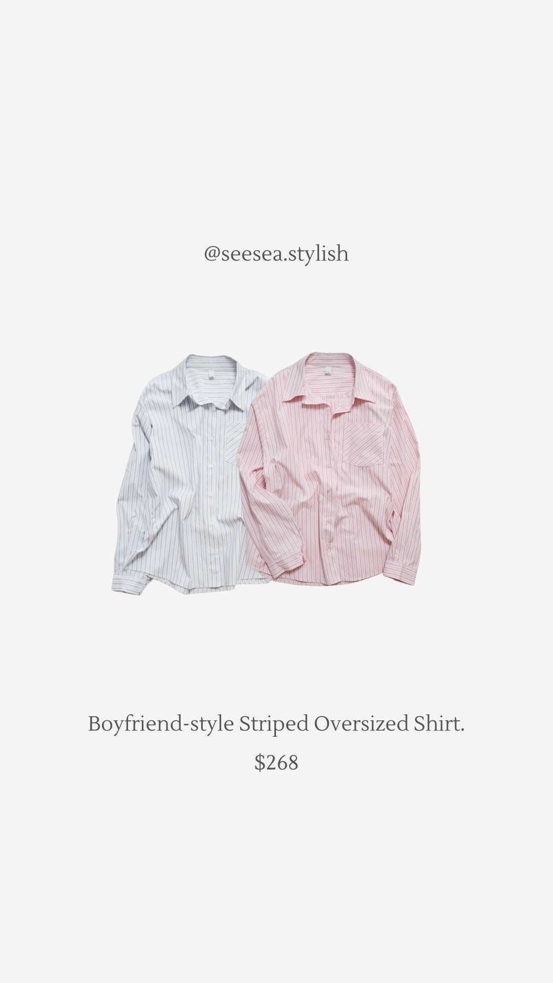 Boyfriend Style 直條寬鬆恤衫