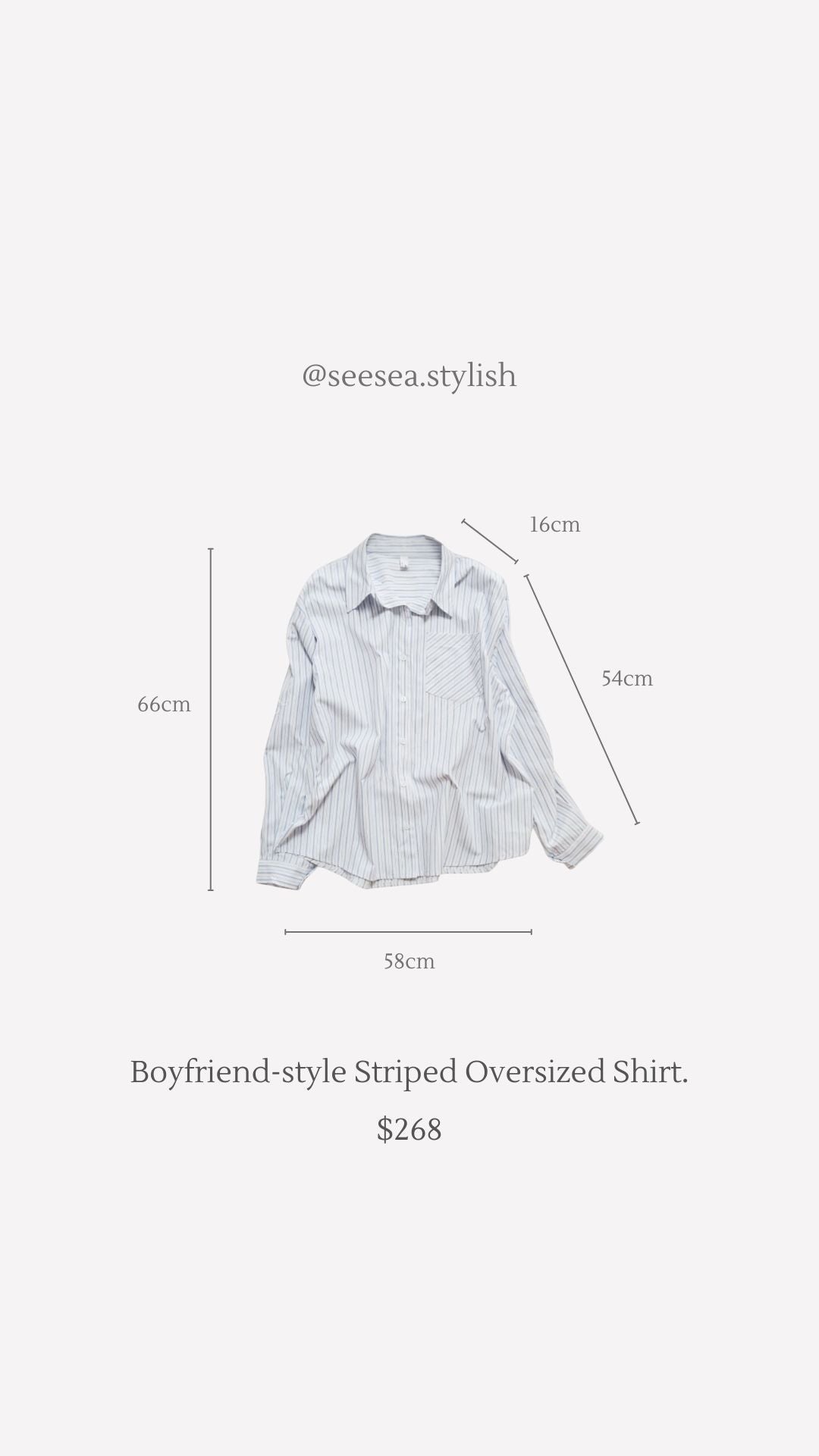 Boyfriend Style 直條寬鬆恤衫