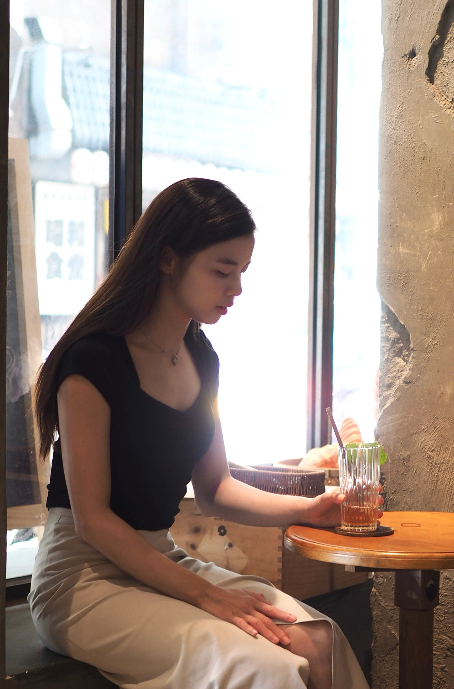 法式方領縫線Top