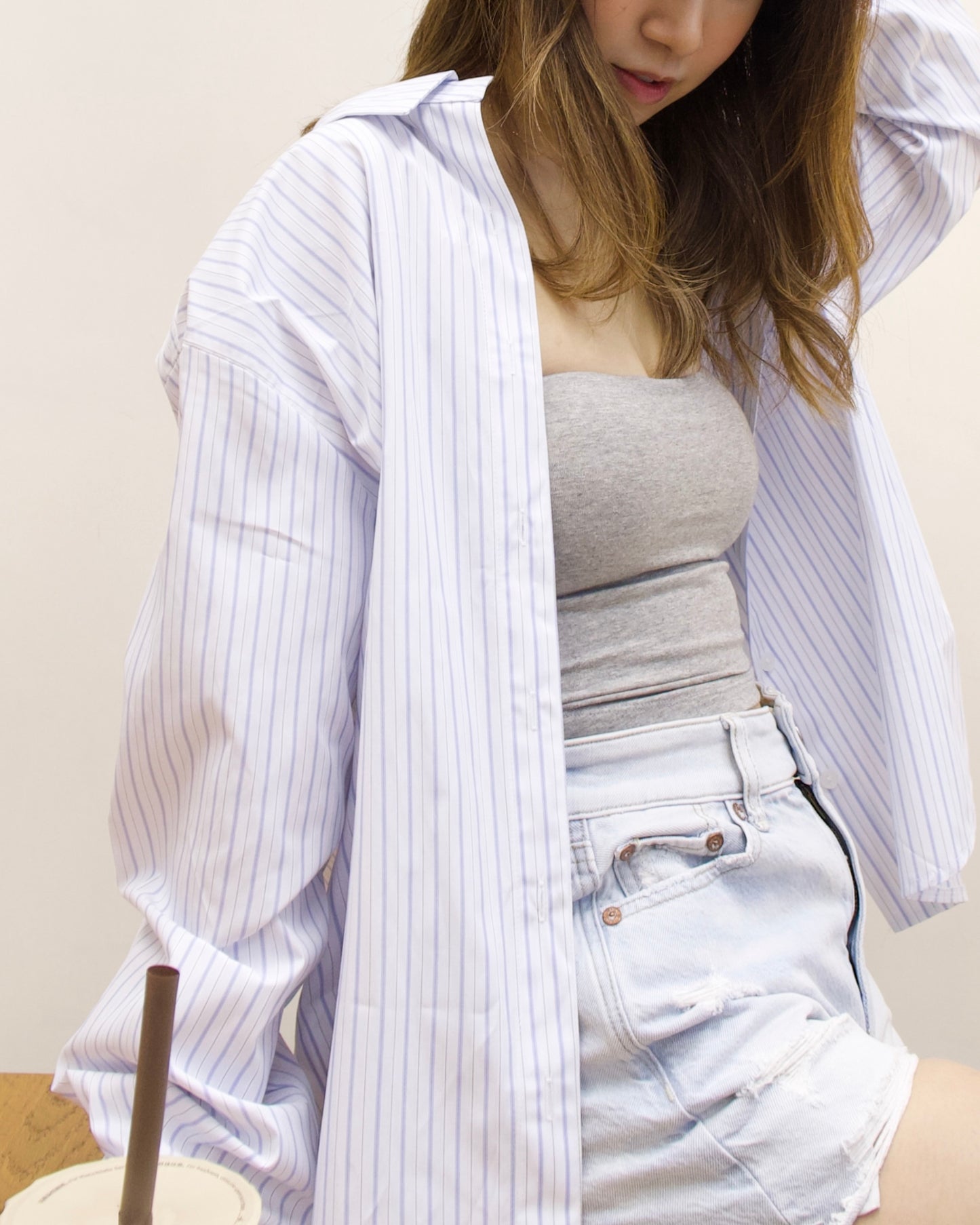 Boyfriend Style 直條寬鬆恤衫