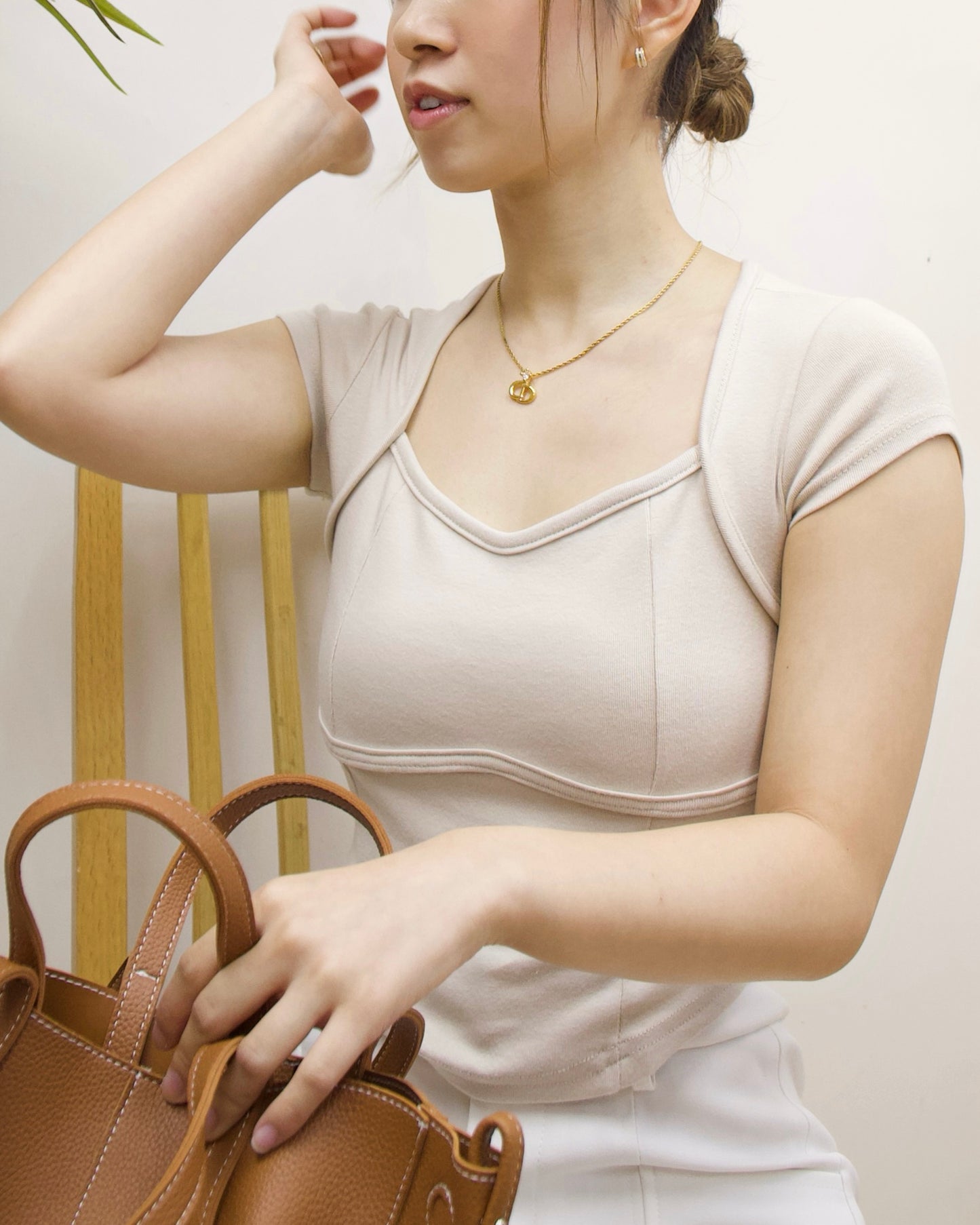 法式方領縫線Top