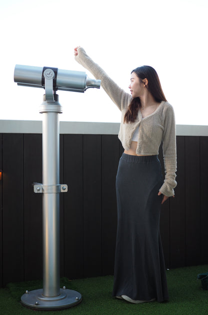 滑捋捋V領貂毛外套