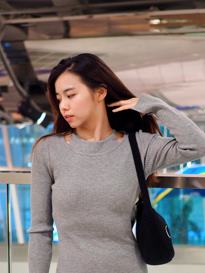 假兩件針織連身裙