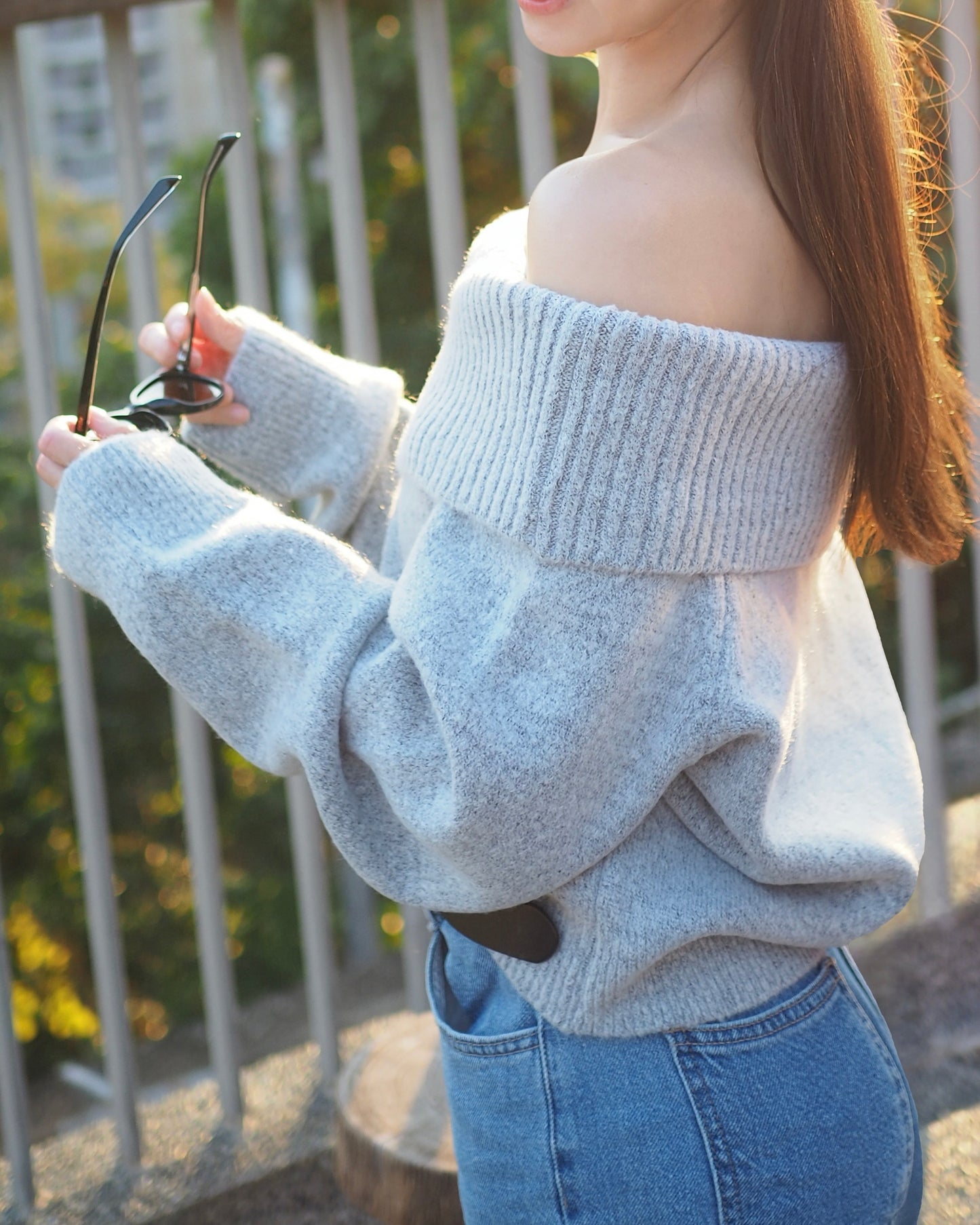 Jennie反領直坑紋一字膊