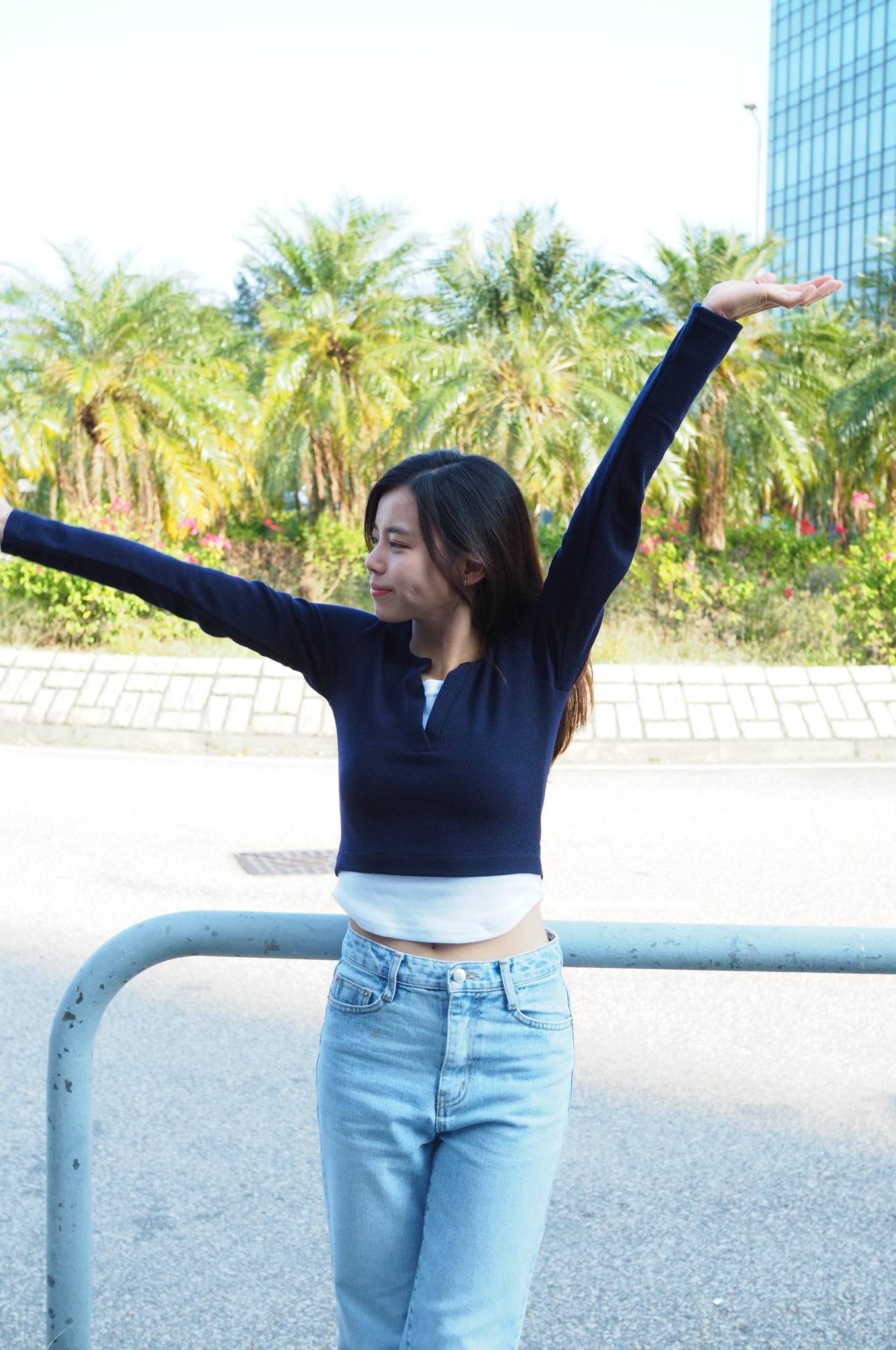 親膚雙層長袖T恤