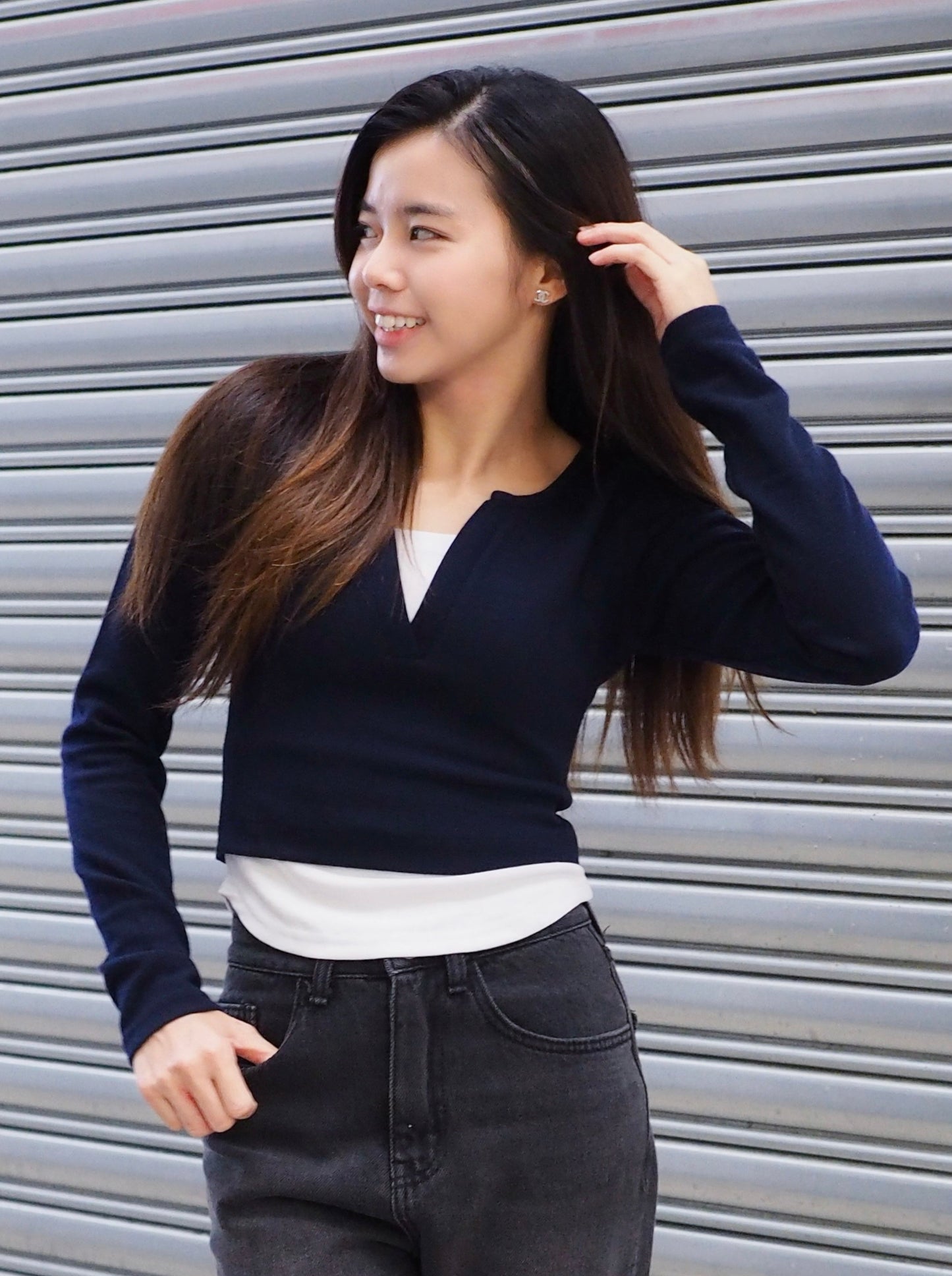 親膚雙層長袖T恤