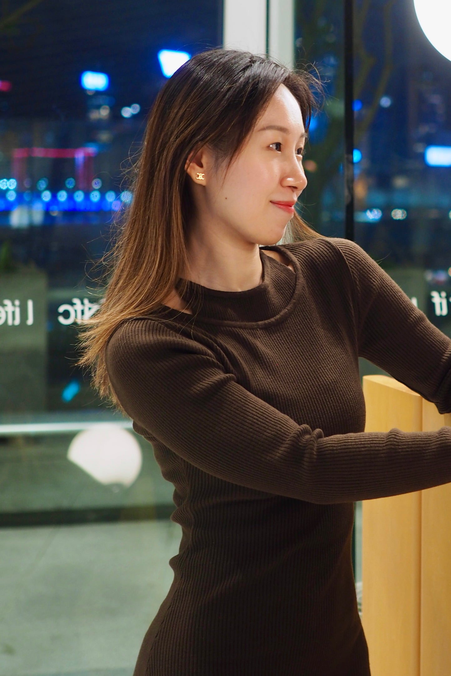 假兩件針織連身裙