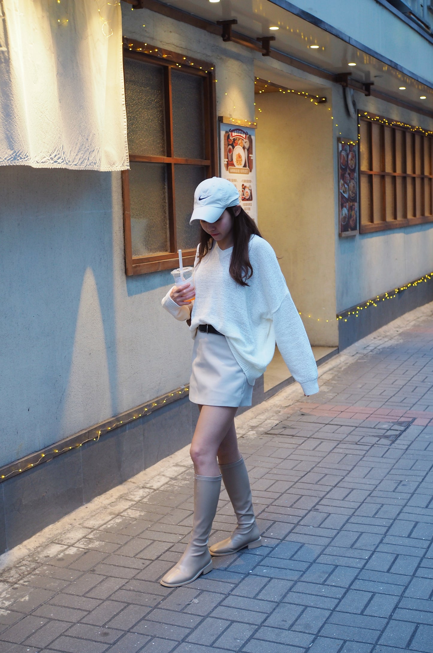 [超顯瘦!]寛鬆V領針織上衣