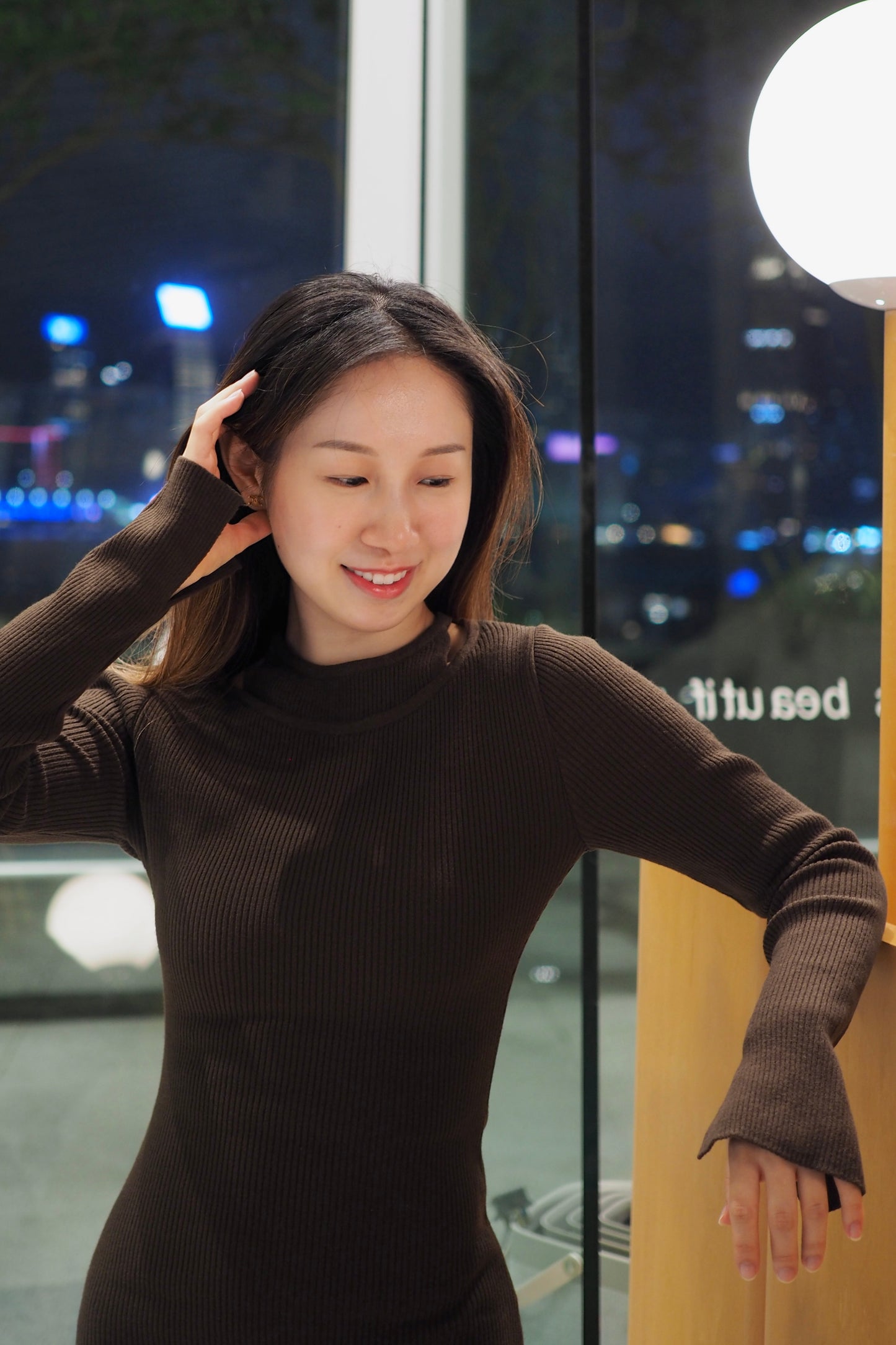 假兩件針織連身裙