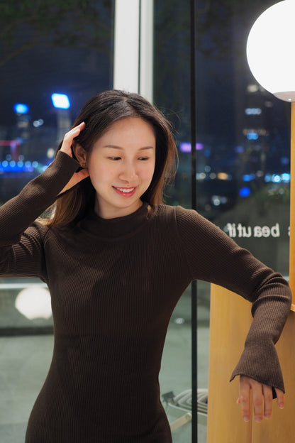 假兩件針織連身裙