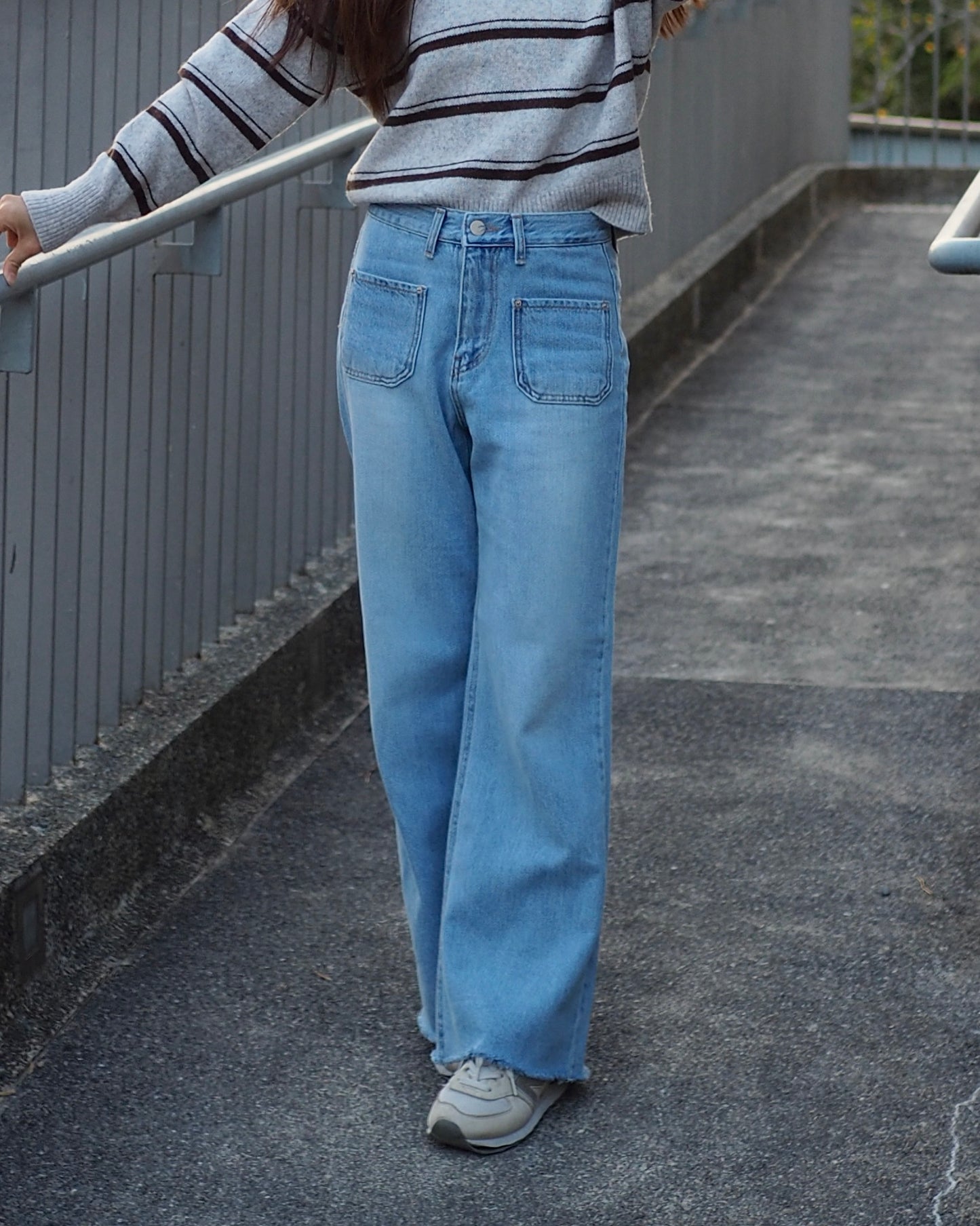 [小個子Good Fit]超軟熟闊腳牛仔褲