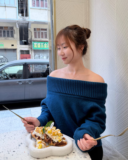 Jennie反領直坑紋一字膊