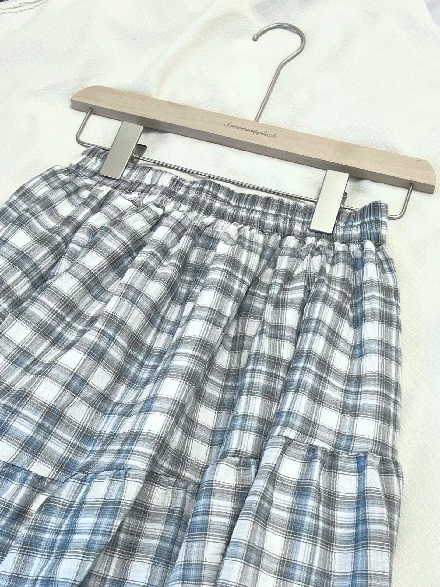 輕柔格仔蛋糕長裙
