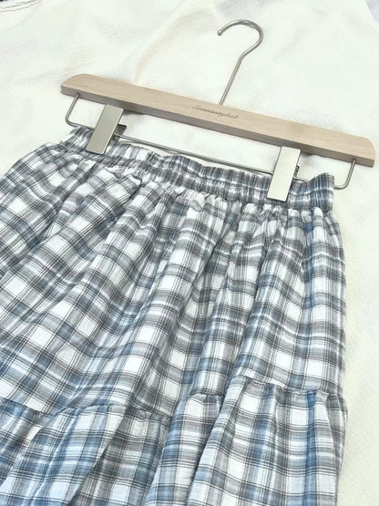 輕柔格仔蛋糕長裙