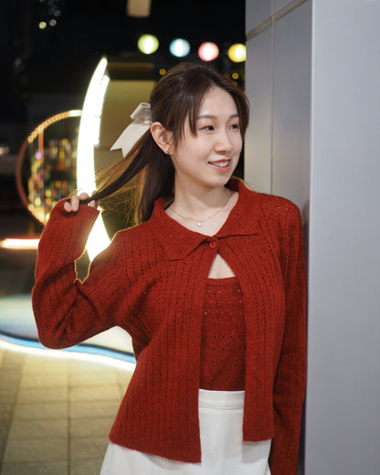 柔軟Polo領針織套裝