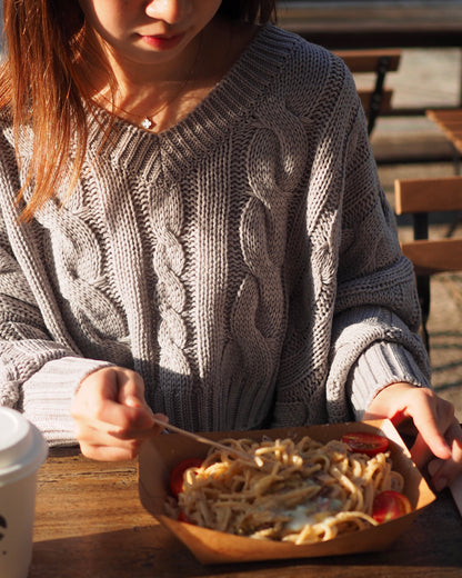 [CP值👑]短身V領麻花針織毛衣