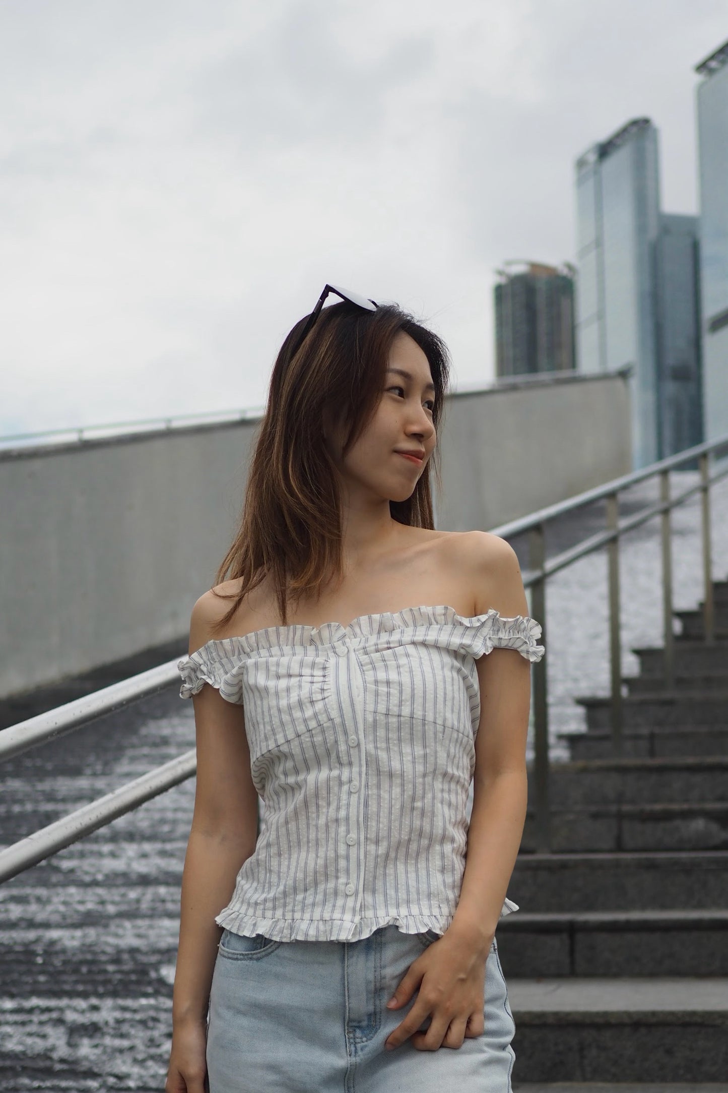 清新法式浪漫🩵🫧藍白條紋兩著背心