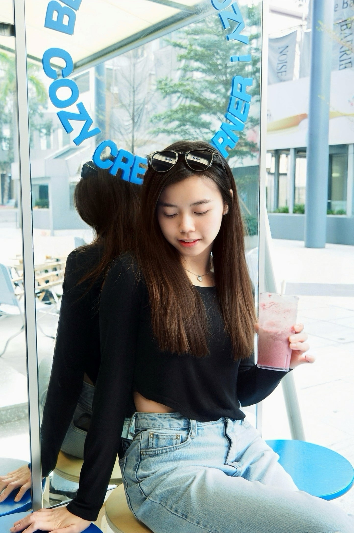 [百常百搭]Double U短身長袖T恤