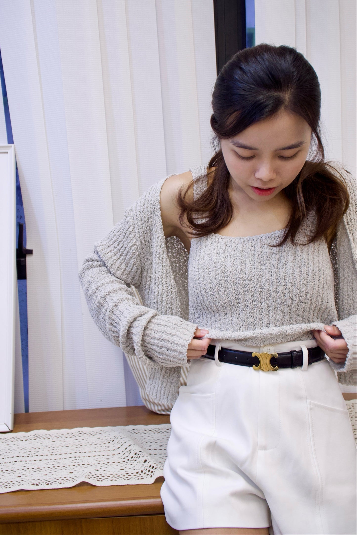 羅紋背心外套套裝