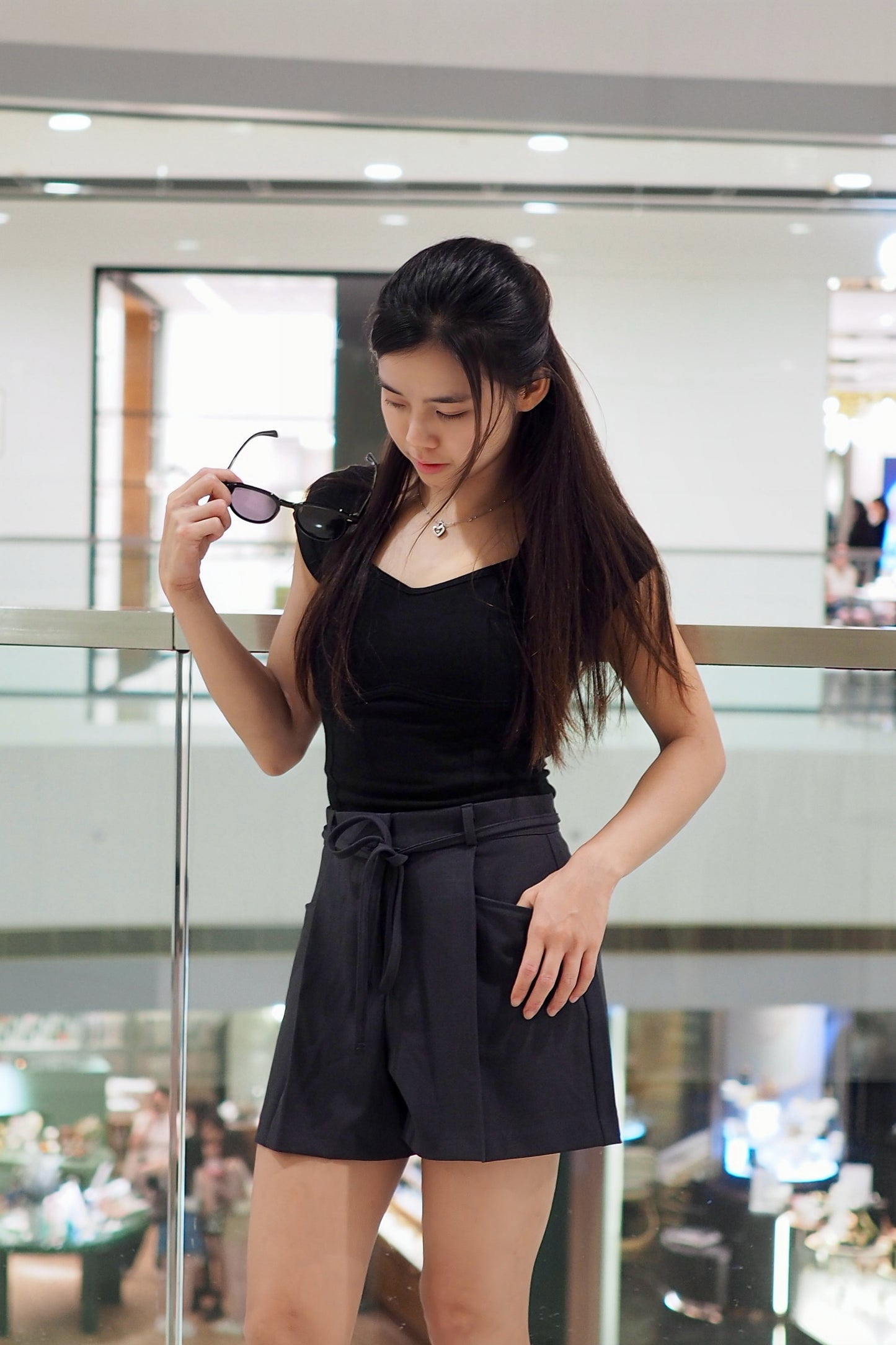 質感顯瘦A字西裝短褲(附腰帶)