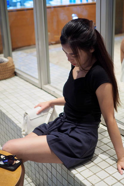 質感顯瘦A字西裝短褲(附腰帶)