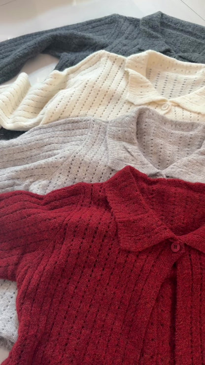 柔軟Polo領針織套裝