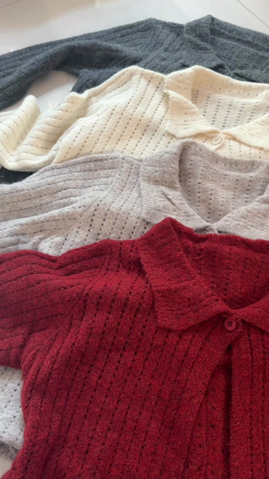 柔軟Polo領針織套裝